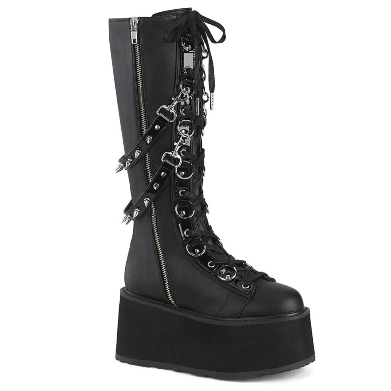 Demonia DAMNED-220 Black Vegan Platform Women Boots