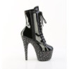 Pleaser STARDANCE-1020 Black Patent Silver Strass Boots