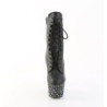 Pleaser STARDANCE-1020 Black Vegan Leather Silver Stras