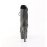 Pleaser STARDANCE-1020 Black Vegan Leather Silver Stras