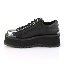 Demonia GRAVEDIGGER-04 Black Vegan Platform Men Shoes