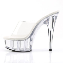Pleaser DELIGHT-601 Transparent High Heeled Mules