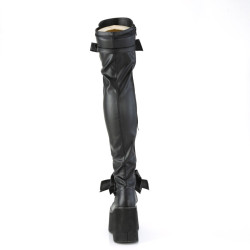 Demonia KERA-303 Black Vegan Platform Thigh High Boots