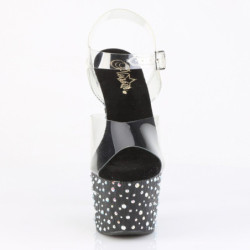 Pleaser STARDANCE-708 Black Strass Platform High Heels