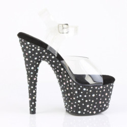 Pleaser STARDANCE-708 Black Strass Platform High Heels