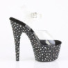 Pleaser STARDANCE-708 Black Strass Platform High Heels