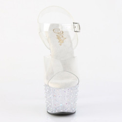 Pleaser STARDANCE-708 Silver Strass Platform High Heels