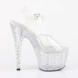 Pleaser STARDANCE-708 Silver Strass Platform High Heels