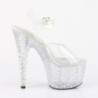 Pleaser STARDANCE-708 Silver Strass Platform High Heels