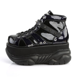 Demonia NEPTUNE-100 Black Glitter Platform Men Boots
