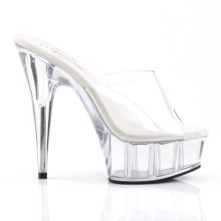 Pleaser DELIGHT-601 Transparent High Heeled Mules