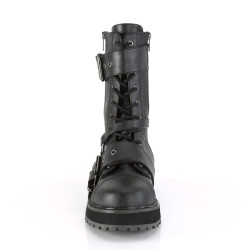 Demonia VALOR-220 Black Vegan Leather Men Harness Boots