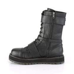 Demonia VALOR-220 Black Vegan Leather Men Harness Boots