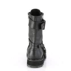 Demonia VALOR-220 Black Vegan Leather Men Harness Boots