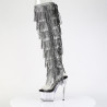 Pleaser ADORE-3019C-RSF Black Fringes Overknee Boots