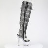 Pleaser ADORE-3019C-RSF Black Fringes Overknee Boots