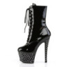 Pleaser STARDUST-1020-7 Black High Heeled Ankle Boots