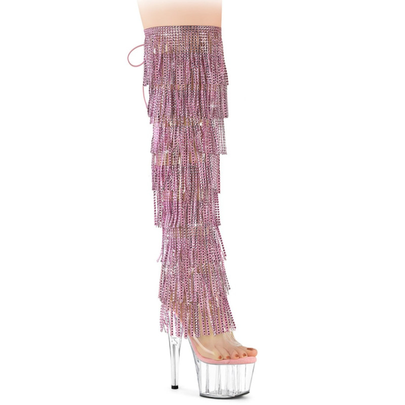 Pleaser ADORE-3019C-RSF Rose Fringes Overknee Boots Pleaser ADORE-3019C-RSF Rose Fringes Overknee Boots