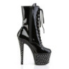 Pleaser STARDUST-1020-7 Black High Heeled Ankle Boots