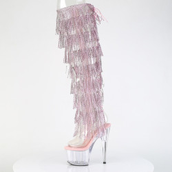 Pleaser ADORE-3019C-RSF Rose Fringes Overknee Boots