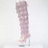 Pleaser ADORE-3019C-RSF Rose Fringes Overknee Boots