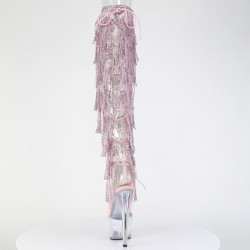 Pleaser ADORE-3019C-RSF Rose Fringes Overknee Boots
