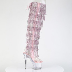 Pleaser ADORE-3019C-RSF Rose Fringes Overknee Boots