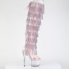 Pleaser ADORE-3019C-RSF Rose Fringes Overknee Boots
