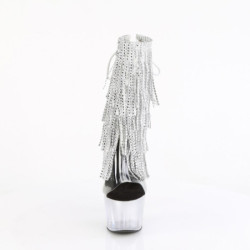 Pleaser ADORE-1017RSFT Transparent Silver Ankle Boots