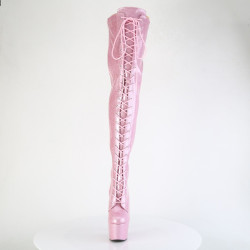 Pleaser ADORE-3020GP Rose Glitter Laced Thigh High Boots
