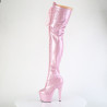 Pleaser ADORE-3020GP Rose Glitter Laced Thigh High Boots