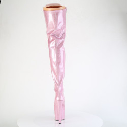 Pleaser ADORE-3020GP Rose Glitter Laced Thigh High Boots