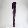 Pleaser ADORE-3020GP Purple Glitter Laced Thigh High Boots
