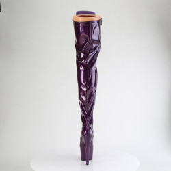Pleaser ADORE-3020GP Purple Glitter Laced Thigh High Boots