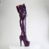 Pleaser ADORE-3020GP Purple Glitter Laced Thigh High Boots