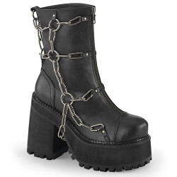 Demonia ASSAULT-66 Black Vegan Platform Women Boots