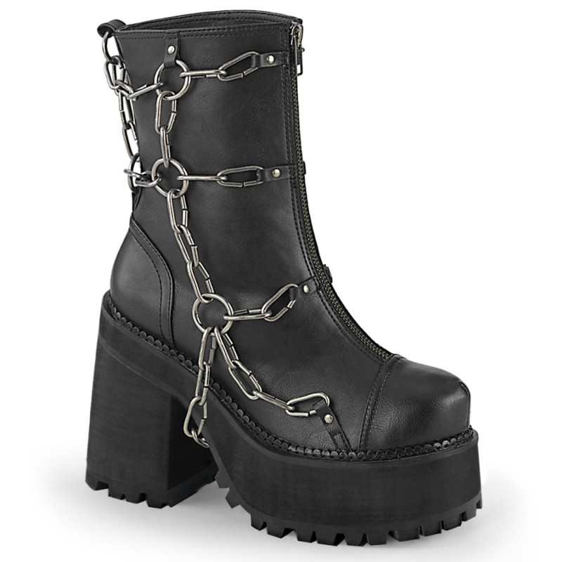Demonia ASSAULT-66 Black Vegan Platform Women Boots Demonia ASSAULT-66 Black Vegan Platform Women Boots