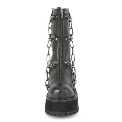 Demonia ASSAULT-66 Black Vegan Platform Women Boots