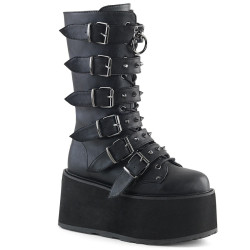 Demonia DAMNED-225 Black Vegan Platform Women Boots
