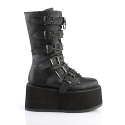 Demonia DAMNED-225 Black Vegan Platform Women Boots