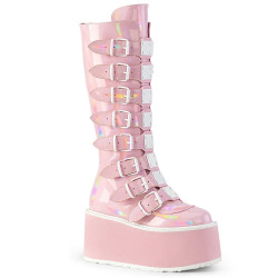 Demonia DAMNED-318 Rose Hologram Platform Women Boots