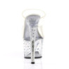 Pleaser STARDUST-702 Clear Strass Platform Heeled Mules