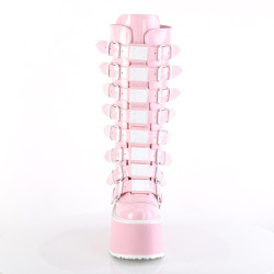 Demonia DAMNED-318 Rose Hologram Platform Women Boots