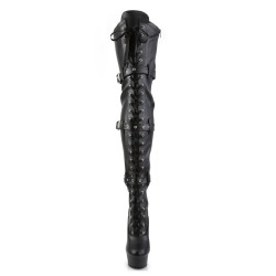 Pleaser DELIGHT-3028 Vegan Platform Overknee Buckle Boots