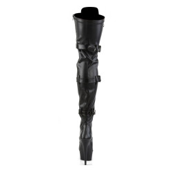 Pleaser DELIGHT-3028 Vegan Platform Overknee Buckle Boots