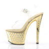 Pleaser STARDUST-708 Gold Chrome High Heeled Pole Shoes