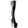 Pleaser FLAMINGO-3063 Black Extreme Thigh High Boots