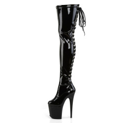 Pleaser FLAMINGO-3063 Black Extreme Thigh High Boots
