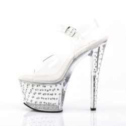 Pleaser STARDUST-708 Transparent High Heeled Pole Shoes