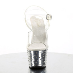 Pleaser STARDUST-708 Silver Chrome High Heels Pole Shoes